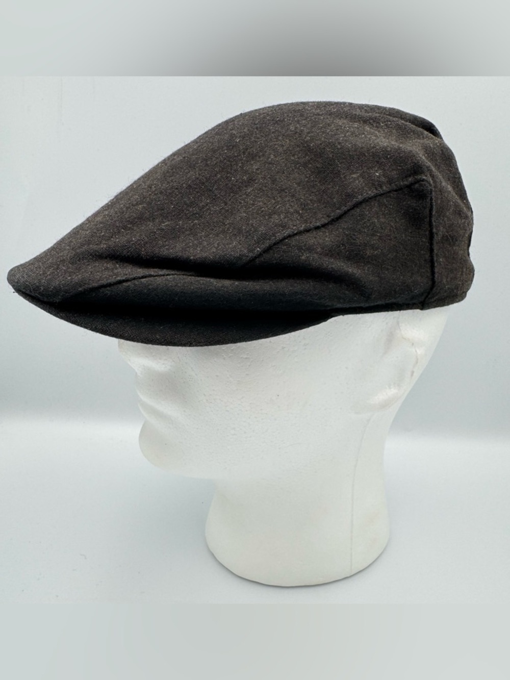 Vintage UBI Charcoal Gray Newsboy Flat Cap Cabbie Hat OSFM 90s Y2K Style